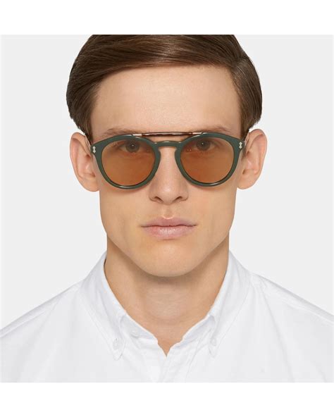 gucci round tortoiseshell acetate sunglasses|men's gucci tortoise shell sunglasses.